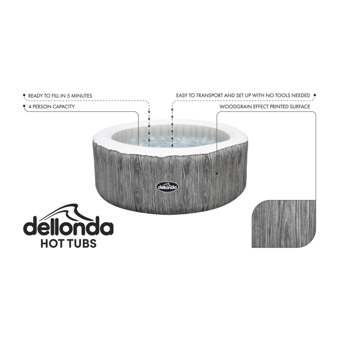 Dellonda 4-6 Person Inflatable Hot Tub Spa Review material